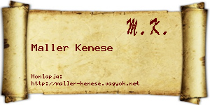 Maller Kenese névjegykártya